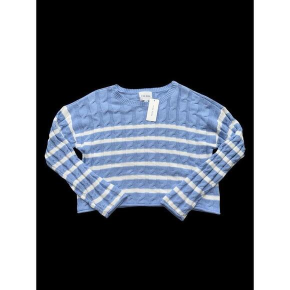 Pink Rose Sweaters - Pink Rose Juniors Sweater Size M With White And Blue Stripes